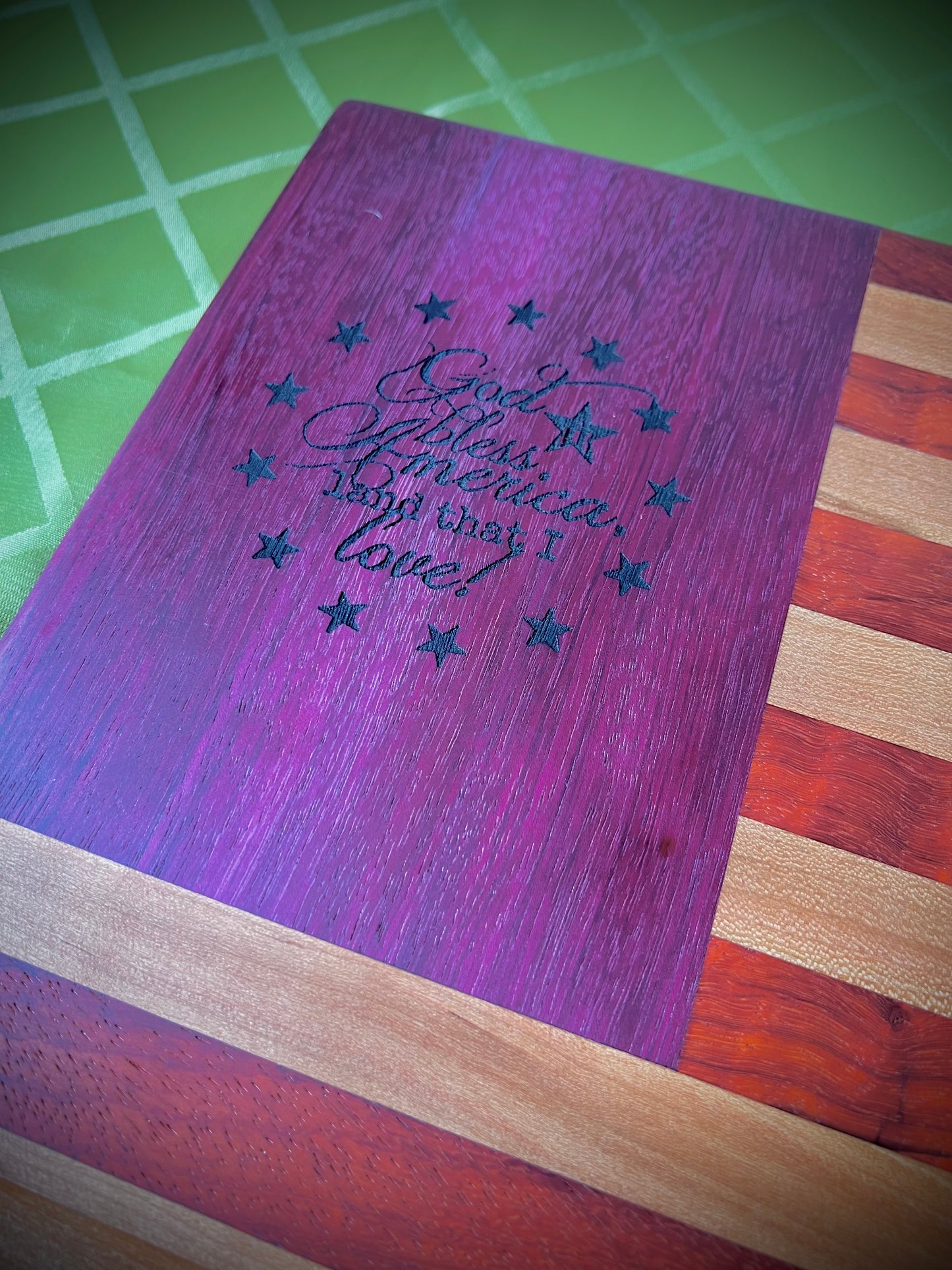 American Flag Cutting Board - With Juice Groove